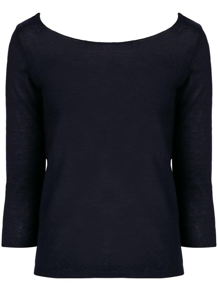 Roberto Collina Boat Neck Jumper - Blue