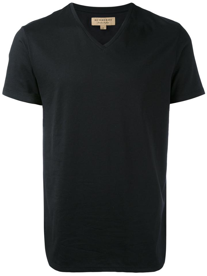 Burberry - V-neck T-shirt - Men - Cotton - L, Black, Cotton