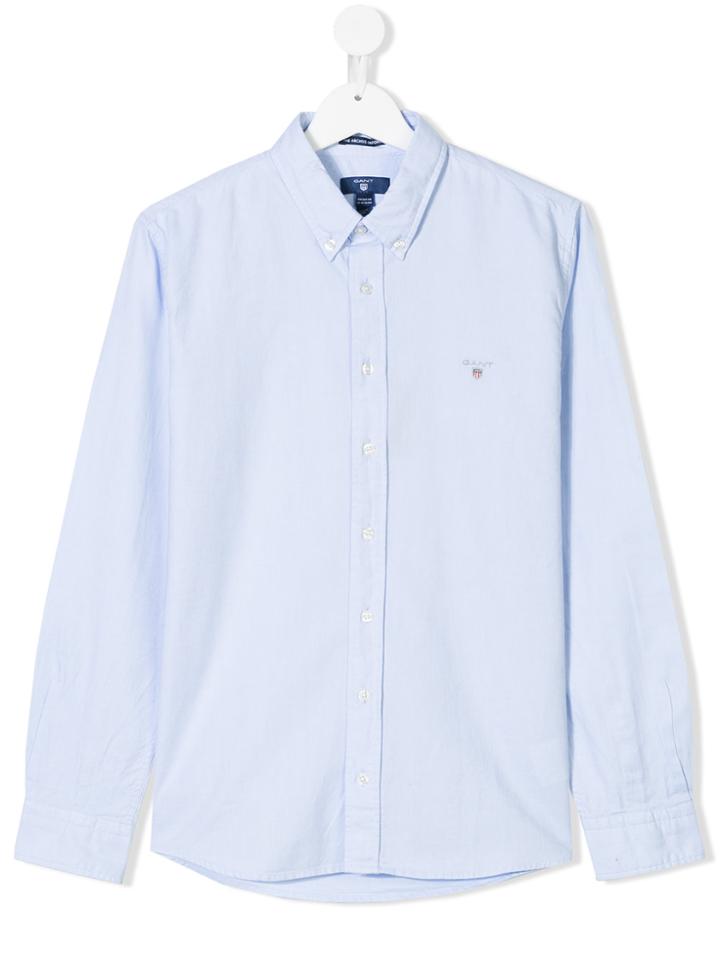 Gant Kids Embroidered Logo Button-down Shirt - Blue