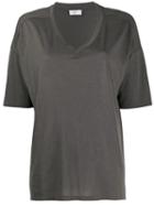 Closed Short-sleeve Flared T-shirt - Green