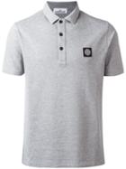 Stone Island Logo Patch Polo Shirt, Men's, Size: Xxxl, Grey, Cotton/elastodiene