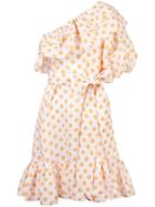 Lisa Marie Fernandez Polka Dot Ruffled Day Dress - Yellow & Orange