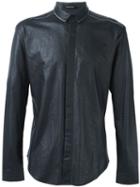 Unconditional Zip Detail Foil Shirt, Men's, Size: Small, Black, Cotton