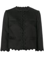 Red Valentino Scalloped Cropped Jacket - Black