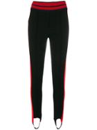 Saint Laurent Mid Waist Leather Leggings - Black