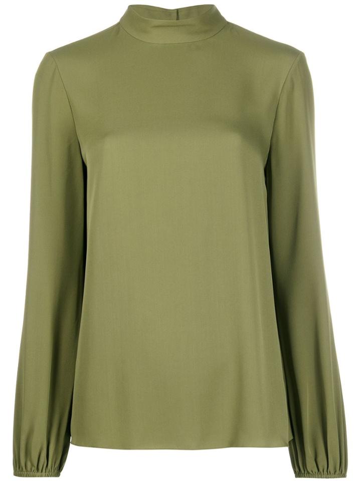 Theory Mock Neck Jersey Top - Green