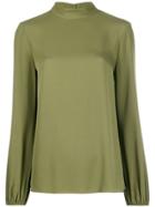 Theory Mock Neck Jersey Top - Green