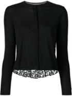 Valentino Lace Back Cardigan, Women's, Size: Large, Black, Cotton/polyamide/viscose/wool