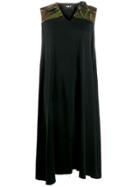Yang Li Camouflage Panel Midi Dress - Black