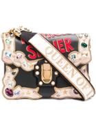 Dolce & Gabbana Lucia Appliquéd Shoulder Bag - Black