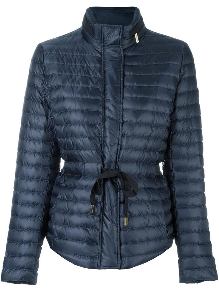 Michael Michael Kors Drawstring Puffer Jacket, Women's, Size: Xl, Blue, Feather Down/polyester