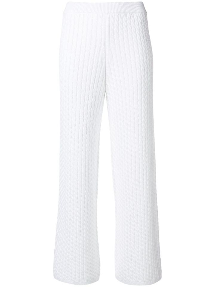 Alessandra Rich Cable Knit Straight Trousers - White