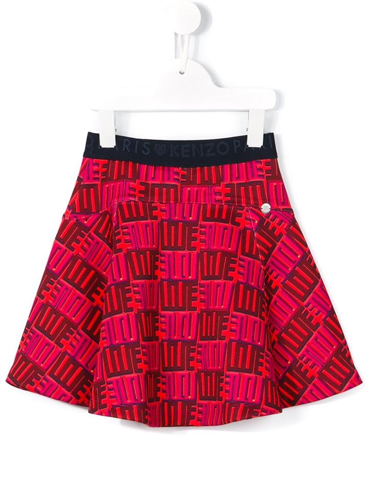 Kenzo Kids Mini Me Love Print Skirt, Girl's, Size: 12 Yrs, Pink/purple