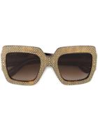 Gucci Eyewear Rhinestone Embellished Sunglasses - Brown