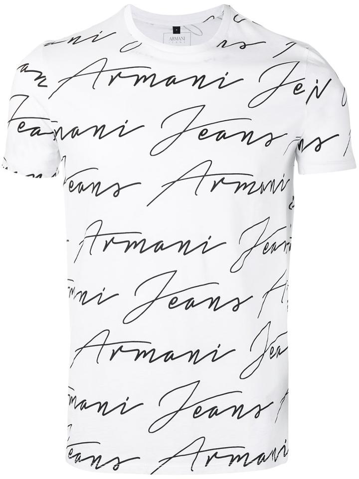 Armani Jeans - Branded T-shirt - Men - Cotton - L, White, Cotton