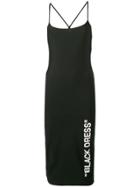 Off-white Slogan Print Midi Dress - Black