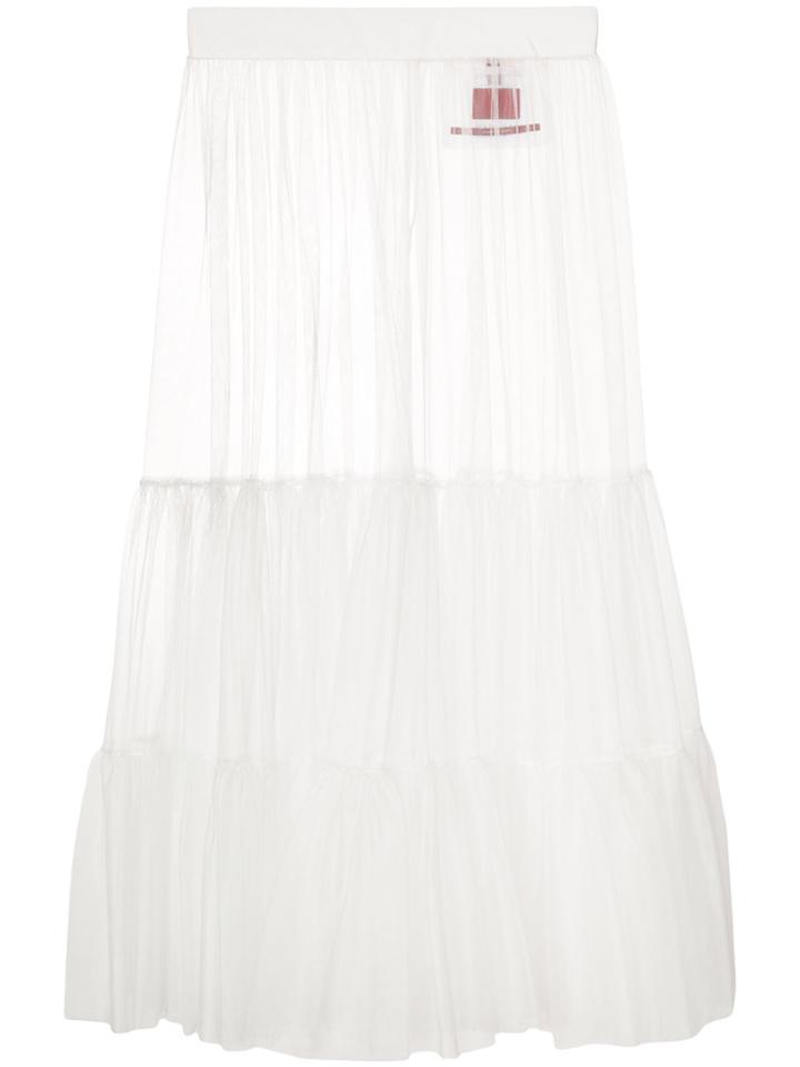 Moncler Gamme Rouge Over-the-knee Mesh Skirt - White