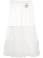 Moncler Gamme Rouge Over-the-knee Mesh Skirt - White