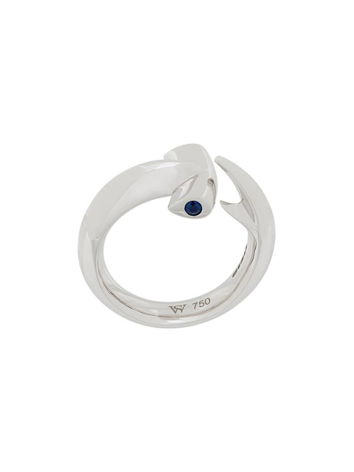 Stephen Webster 18kt White Gold And Sapphire Hammerhead Ring -