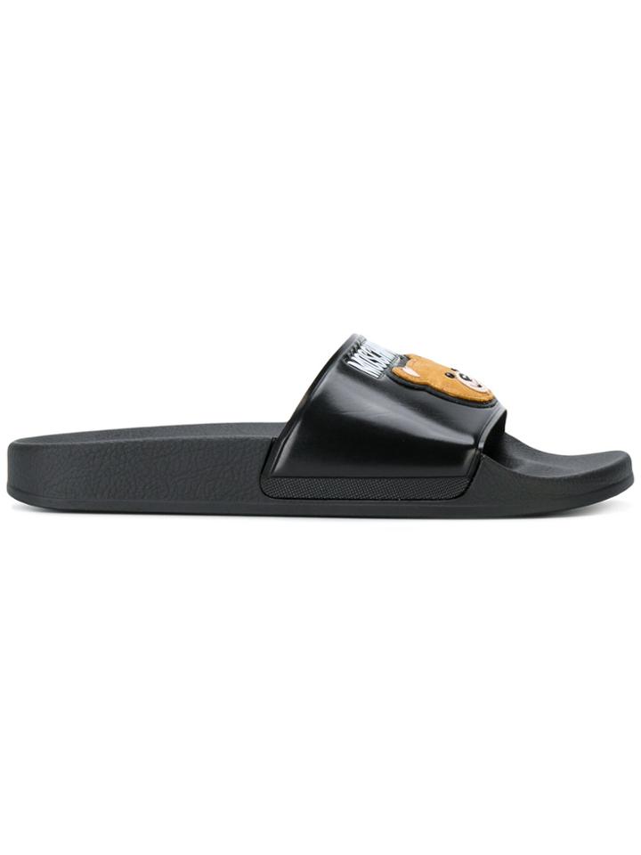 Moschino Teddy Bear Slides - Black