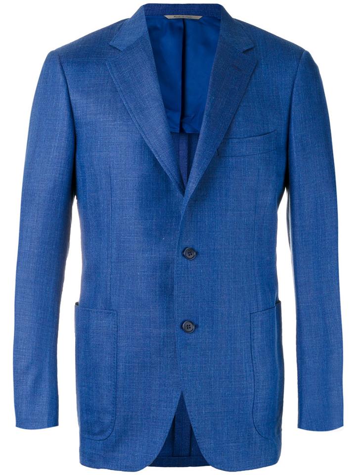 Canali - Two Button Blazer - Men - Silk/linen/flax/wool/cupro - 54, Blue, Silk/linen/flax/wool/cupro