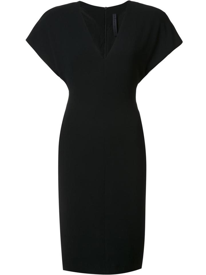 Gareth Pugh Wide Shoulder Fitted Dress, Women's, Size: 42, Black, Polyester