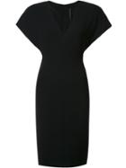 Gareth Pugh Wide Shoulder Fitted Dress, Women's, Size: 42, Black, Polyester