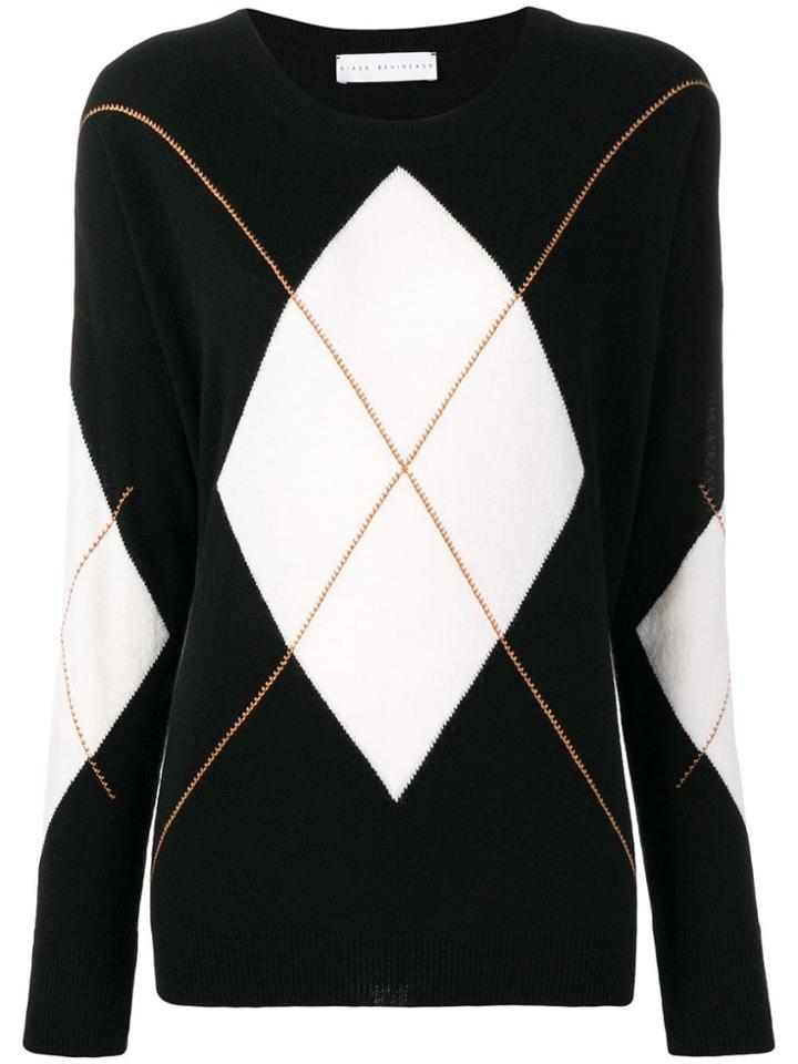 Giada Benincasa Large Argyle Jumper - Black