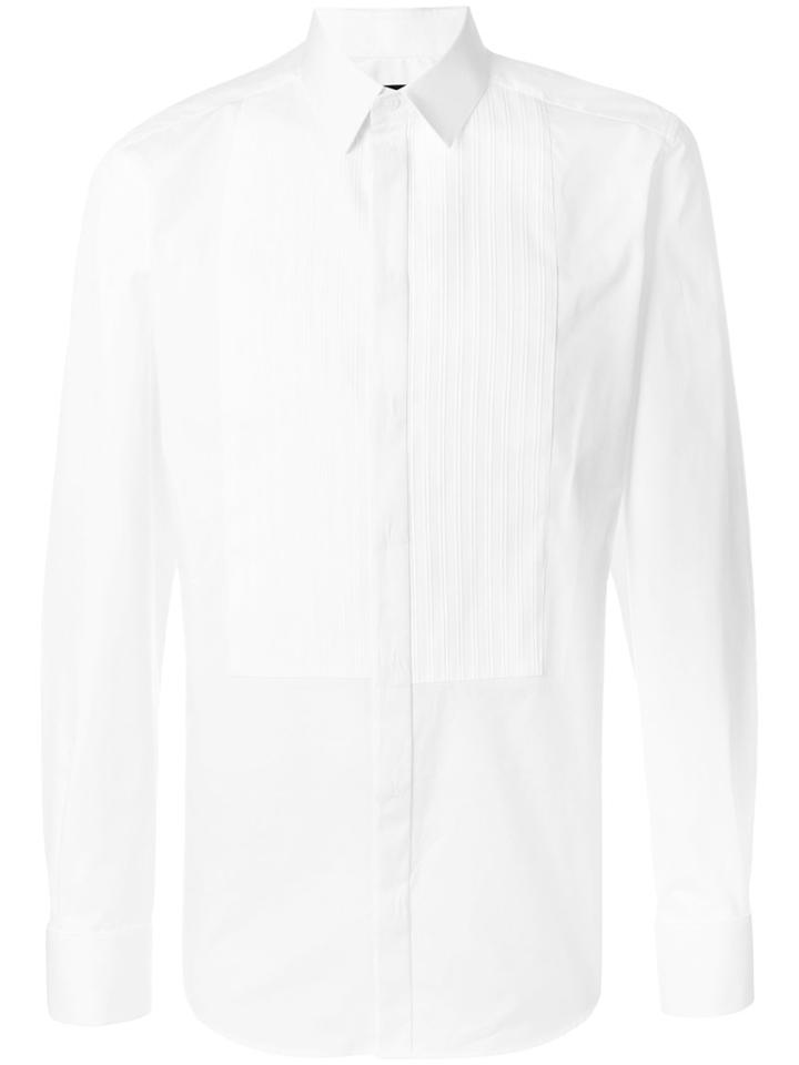 Dolce & Gabbana Ribbed Bib Shirt - White