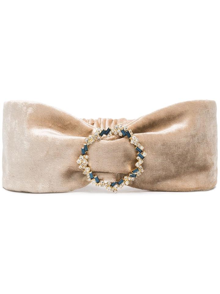 Rosantica Crystal-embellished Buckle Headband - Neutrals