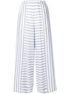 Erika Cavallini Striped Wide-leg Trousers - White