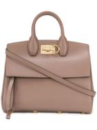 Salvatore Ferragamo Studio Leather Tote Bag - Neutrals