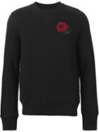 Ami Alexandre Mattiussi Embroidered Rose Sweatshirt, Men's, Size: Large, Black, Cotton