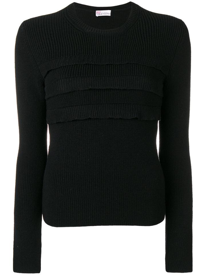 Red Valentino Ruffled Front Jumper - Black