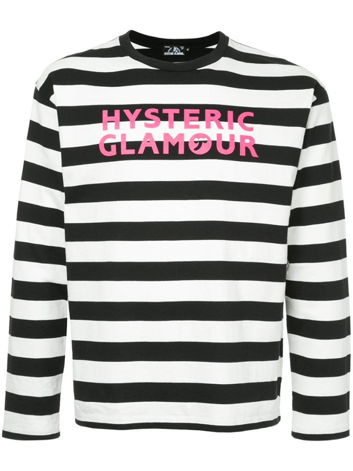 Hysteric Glamour Striped Logo Sweatshirt - White