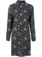 Saint Laurent Star Print Shirt Dress, Women's, Size: 38, Black, Viscose