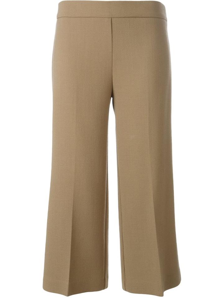 P.a.r.o.s.h. Flared Cropped Trousers, Women's, Size: Medium, Nude/neutrals, Polyamide/spandex/elastane/wool