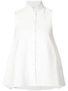 Co Sleeveless Mandarin Shirt - White