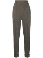 Romeo Gigli Vintage Micro-check Cropped Trousers - Brown