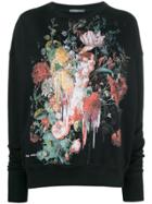 Alexander Mcqueen Floral Paint Sweatshirt - Black