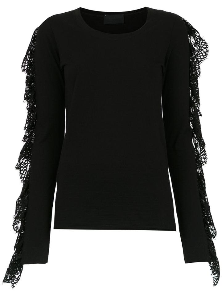 Andrea Bogosian Lace Detail Blouse - Black