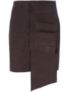Jacquemus Ruffle Detail Skirt, Women's, Size: 38, Brown, Polyester/polyurethane