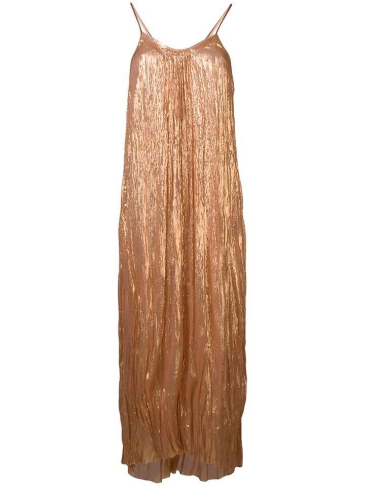 Forte Forte Metallic Flared Maxi Dress - Gold
