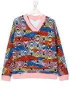 Kenzo Kids Eye Print Colour-block Sweater - Pink