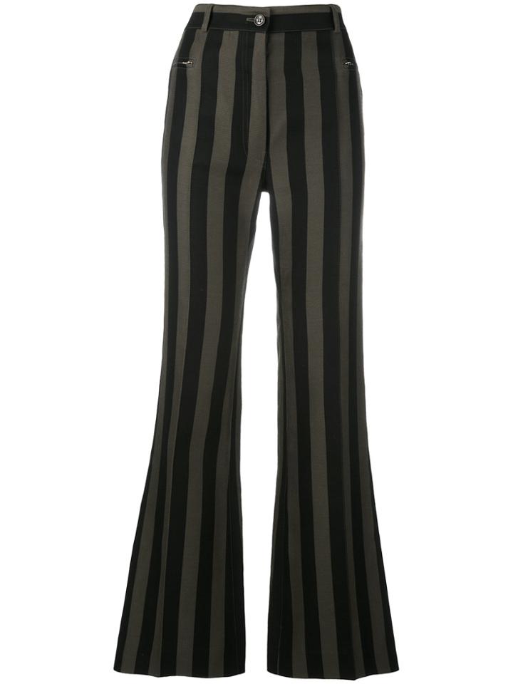 Nina Ricci Striped Flared Trousers - Black