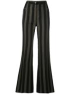 Nina Ricci Striped Flared Trousers - Black