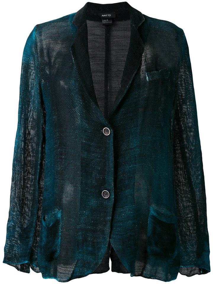 Avant Toi - Tweed Blazer - Women - Cotton/linen/flax - One Size, Green, Cotton/linen/flax