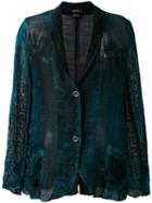 Avant Toi - Tweed Blazer - Women - Cotton/linen/flax - One Size, Green, Cotton/linen/flax