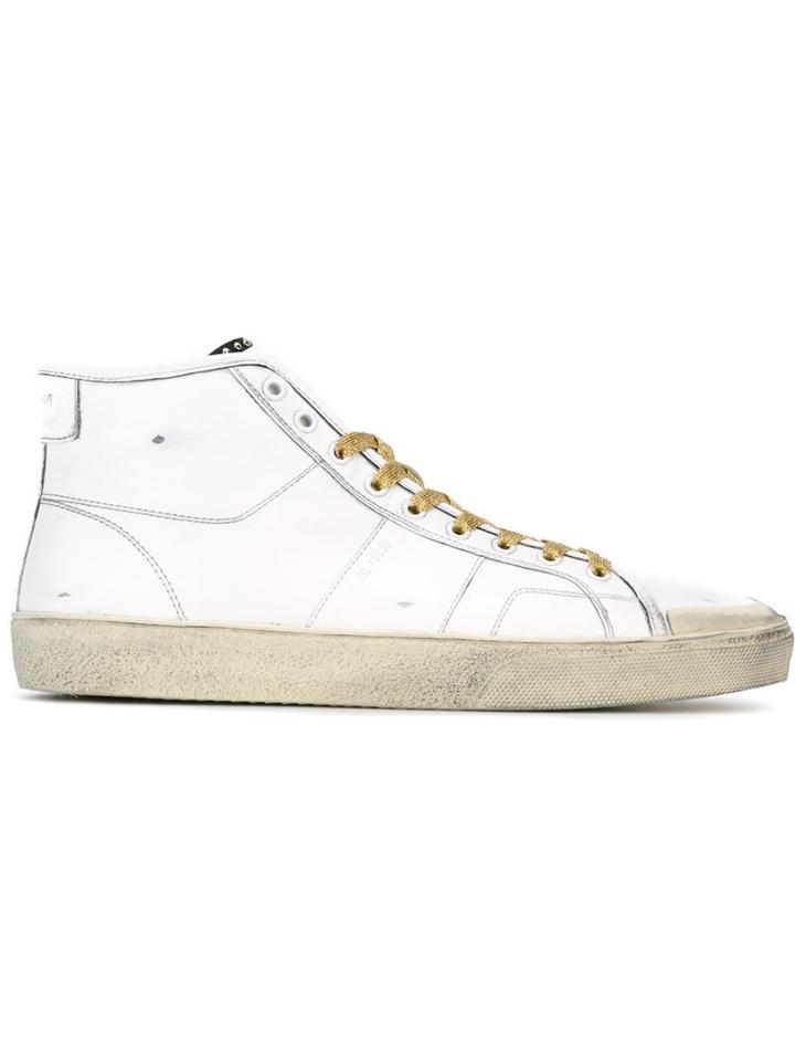 Saint Laurent Court Classic Sneakers, Men's, Size: 44, White, Leather/rubber