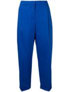 Odeeh Relaxed Cropped Trousers - Blue
